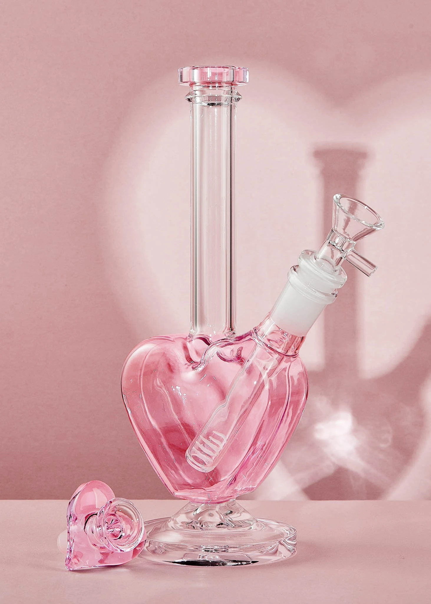 PINK HEART BONG(Pink Heart Bong With Matching Bowl) 1 PINK HEART BONG(Pink Heart Bong With Matching Bowl)