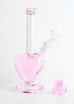 PINK HEART BONG(Pink Heart Bong With Matching Bowl) 11 PINK HEART BONG(Pink Heart Bong With Matching Bowl) -Glass Smoke World 092622 IMG 12529 2 2