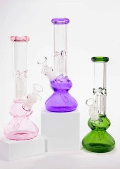 DOUBLE BUBBLE BONG(Canna Style Pretty In Pink Bong)