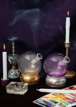 PURPLE CRYSTAL BALL BONG(Purple Crystal Ball Bong) -Glass Smoke World CrystalBall Both 05acopy