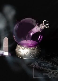 PURPLE CRYSTAL BALL BONG(Purple Crystal Ball Bong) -Glass Smoke World CrystalBall Purple 01acopy