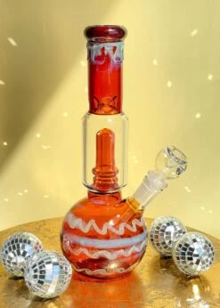 AMBER SWIRL BONG(70s Perc Bong)