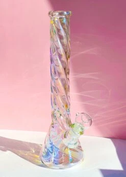 IRIDESCENT SWIRL BONG 16"(Iridescent Swirl Beaker Bong)