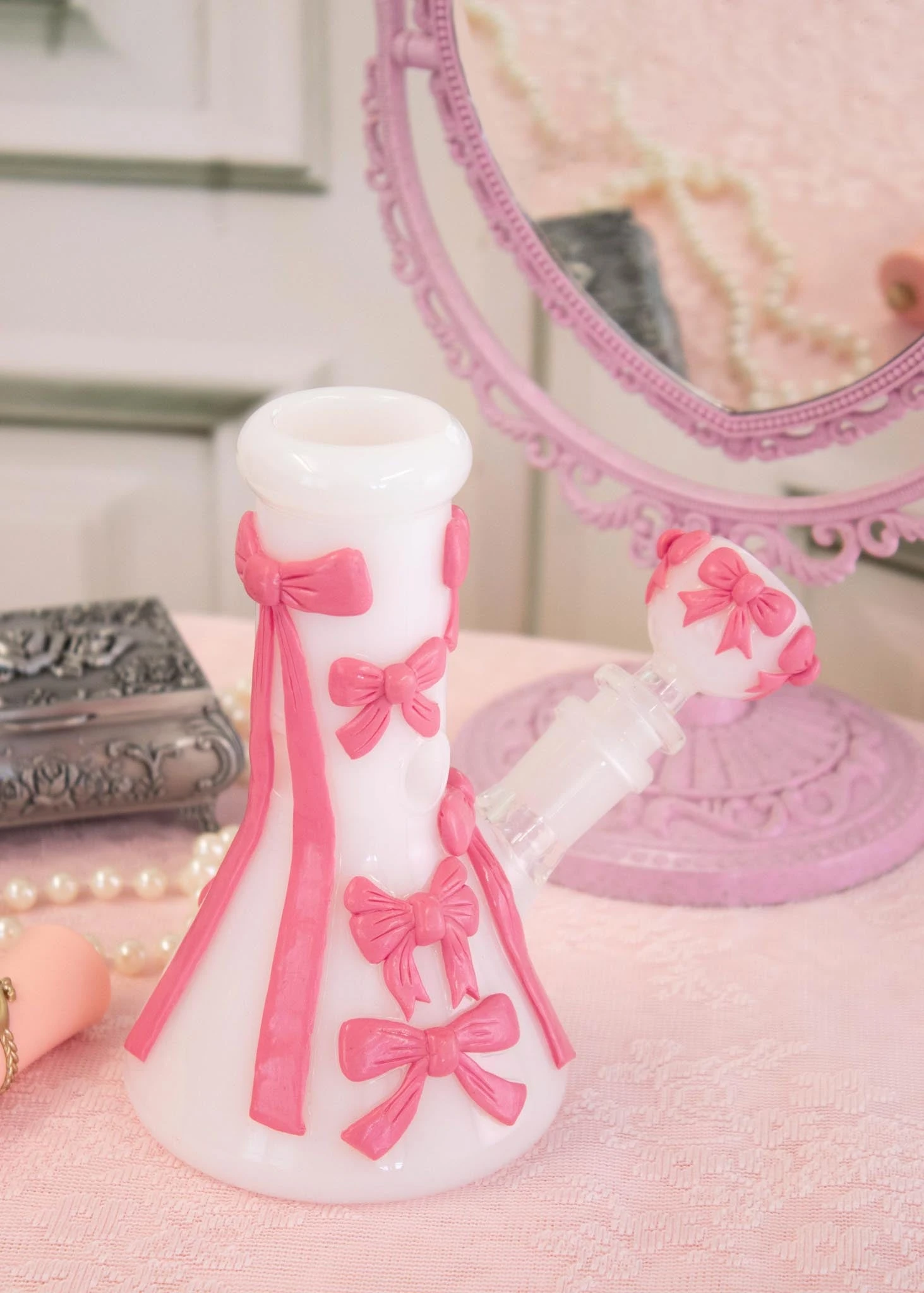 PINK BOW BONG 6"(Pink Bow Bong) 2 PINK BOW BONG 6"(Pink Bow Bong) - Image 2