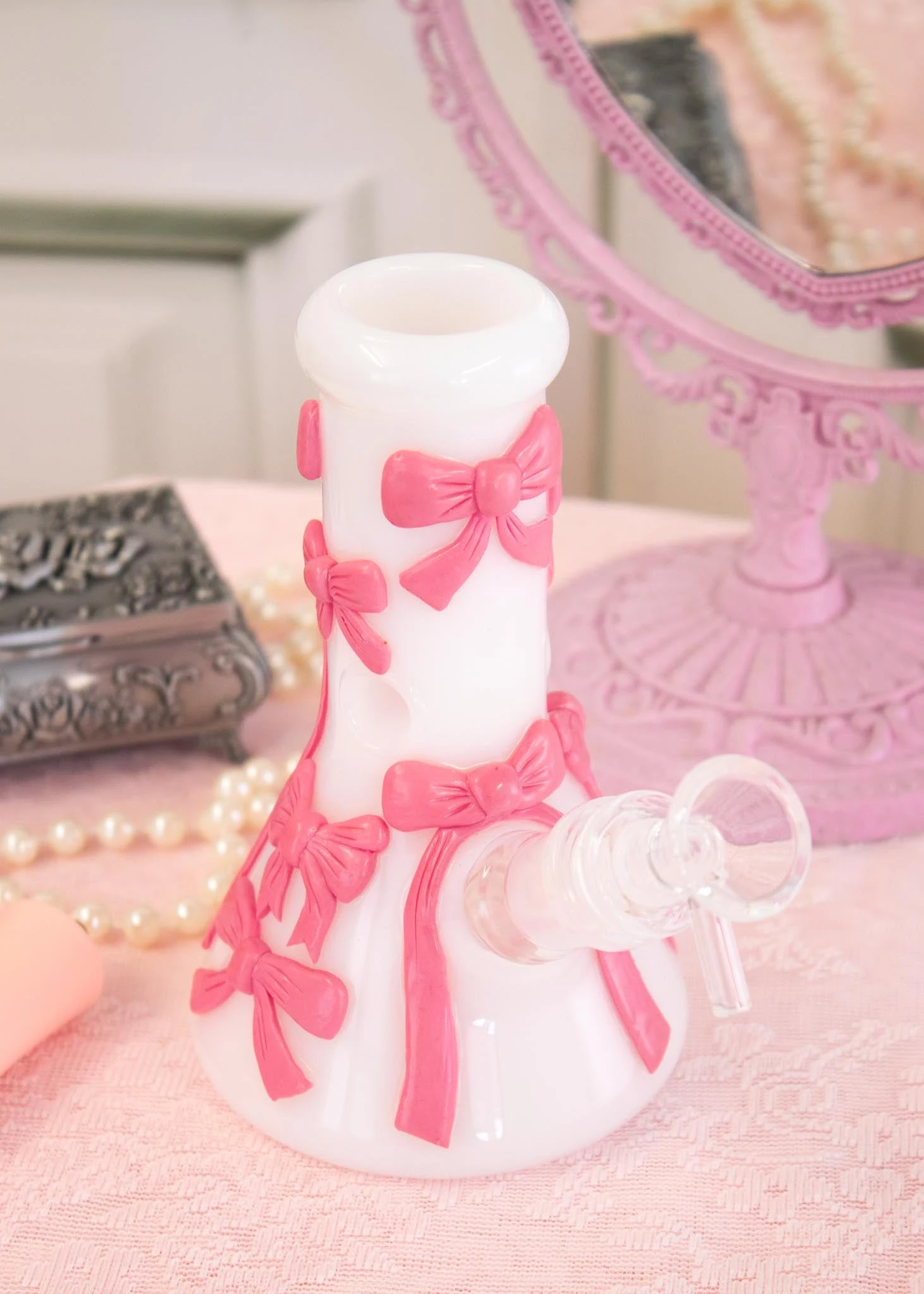 PINK BOW BONG 6"(Pink Bow Bong) 1 PINK BOW BONG 6"(Pink Bow Bong)