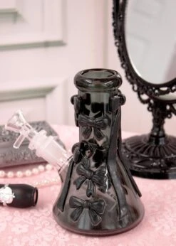 BLACK BOW BONG 6"(Bow Bong Black) -Glass Smoke World IMG 8258