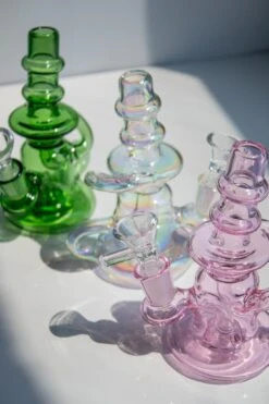 MINI RECYCLER BONG(Mini Pink Recycler Bong) -Glass Smoke World IMG 8291