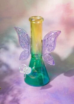 FAIRY WINGS BEAKER BONG(Fairy Wings Bong) 7 FAIRY WINGS BEAKER BONG(Fairy Wings Bong) -Glass Smoke World blue butterfly bong4