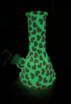 HEART UNBREAKABLE BONG 6"(Mini Heart Glow In The Dark Bong) -Glass Smoke World dsdfsdf