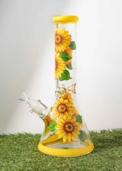SUNFLOWER BONG 12"(Handpainted Sunflower Bong)