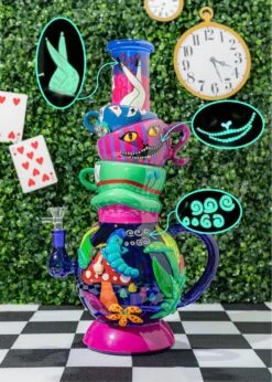 TEA PARTY BONG 16"(Tea Party Bong) 19 TEA PARTY BONG 16"(Tea Party Bong) -Glass Smoke World teapot bong1GLOW 03